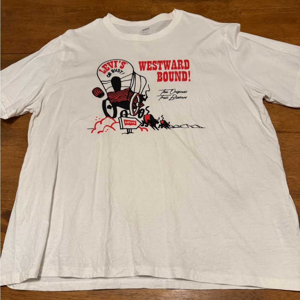 Levi's White Westward Bound Relaxed Fit Tee Men’s XL